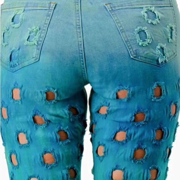 Chameleon Punch Hole Concert Jeans - Picture 4 of 4